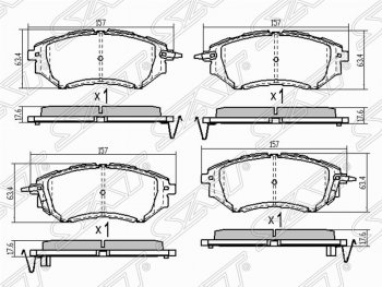 Колодки тормозные (передние) SAT Subaru Legacy BL/B13 дорестайлинг седан (2003-2006)