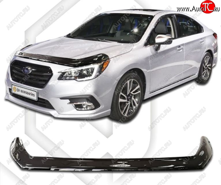 2 899 р. Дефлектор капота CA-Plastiс exclusive  Subaru Legacy  BN/B15 (2017-2025) рестайлинг седан (Classic черный, Без надписи)  с доставкой в г. Воронеж