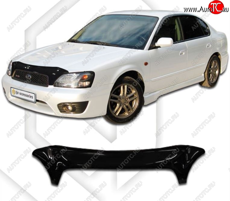 2 079 р. Дефлектор капота (левый руль) CA-Plastiс Subaru Legacy BH/BE12 универсал (1998-2003) (Classic черный, Без надписи)  с доставкой в г. Воронеж