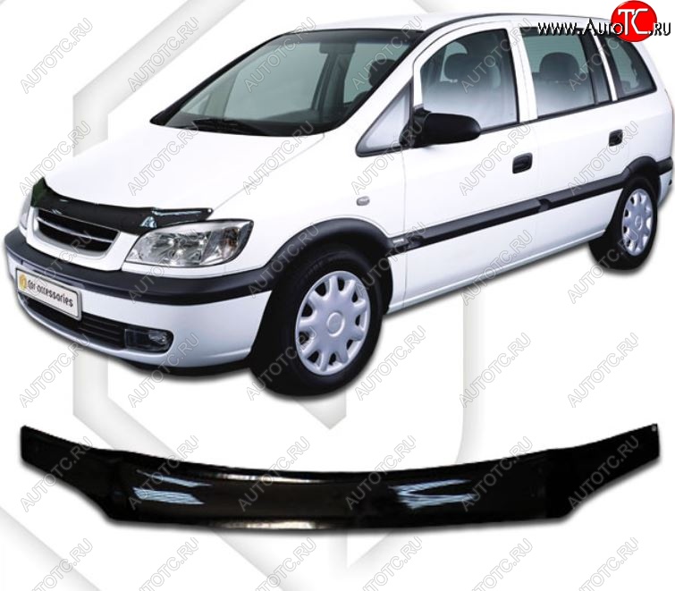 1 999 р. Дефлектор капота CA-Plastic  Subaru Traviq (2001-2005) (Classic черный, Без надписи)  с доставкой в г. Воронеж