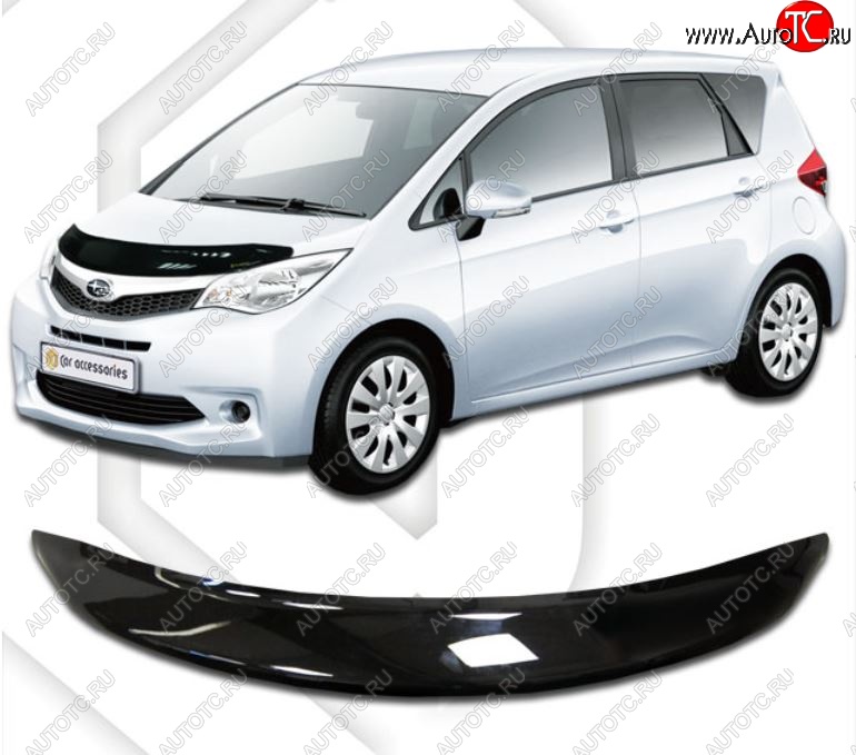 1 999 р. Дефлектор капота CA-Plastic  Subaru Trezia (2010-2016) (Classic черный, Без надписи)  с доставкой в г. Воронеж