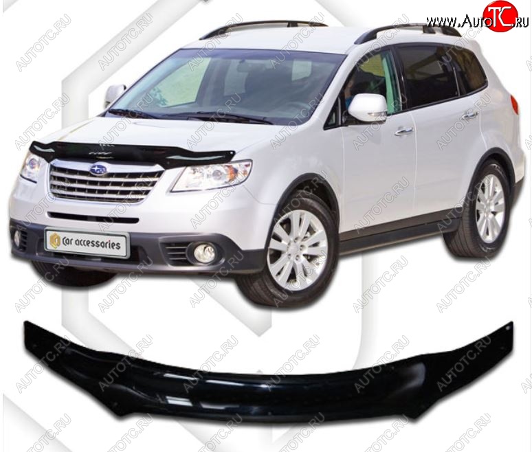 2 159 р. Дефлектор капота CA-Plastic Subaru Tribeca (2008-2014) (Classic черный, Без надписи)  с доставкой в г. Воронеж