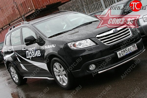 10 079 р. Защита переднего бампера одинарная Souz-96 (d42). Subaru Tribeca (2008-2014)  с доставкой в г. Воронеж