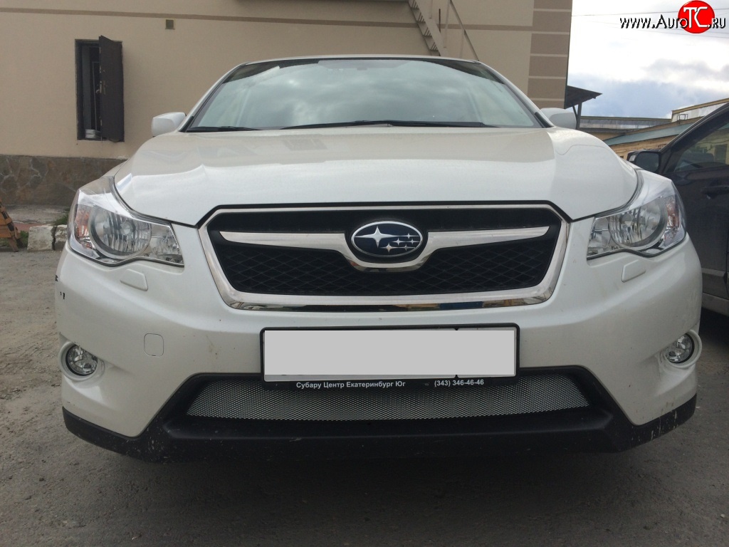 1 539 р. Сетка на бампер Russtal (хром) Subaru XV GP/G33 дорестайлинг (2012-2016)  с доставкой в г. Воронеж