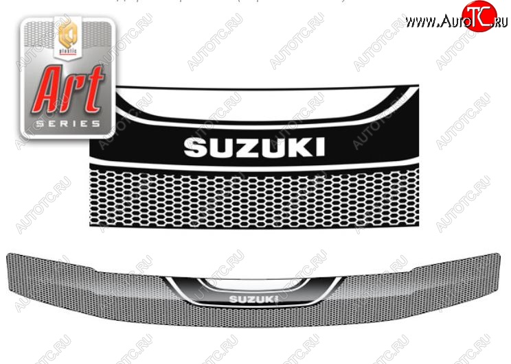 2 199 р. Дефлектор капота CA-Plastiс  Suzuki Escudo ( 5,  3) (2006-2012) дв. дорестайлинг, дорестайлинг, 1-ый рестайлинг (Серия Art белая)  с доставкой в г. Воронеж