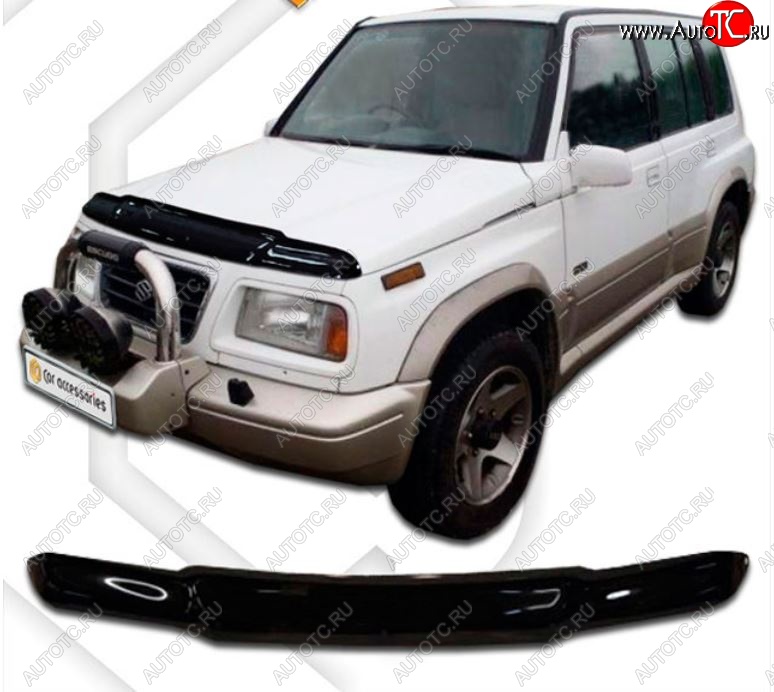 1 999 р. Дефлектор капота (2 л и более) CA-Plastic  Suzuki Escudo  1 (1994-1997) рестайлинг (Classic черный, Без надписи)  с доставкой в г. Воронеж