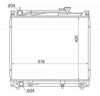 6 199 р. Радиатор двигателя SAT Suzuki Escudo 2 (1997-2006)  с доставкой в г. Воронеж. Увеличить фотографию 1
