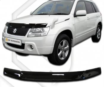 1 999 р. Дефлектор капота CA-Plastiс  Suzuki Grand Vitara  JT 3 двери (2005-2012) дорестайлинг, 1-ый рестайлинг (серия Classic черный)  с доставкой в г. Воронеж. Увеличить фотографию 2