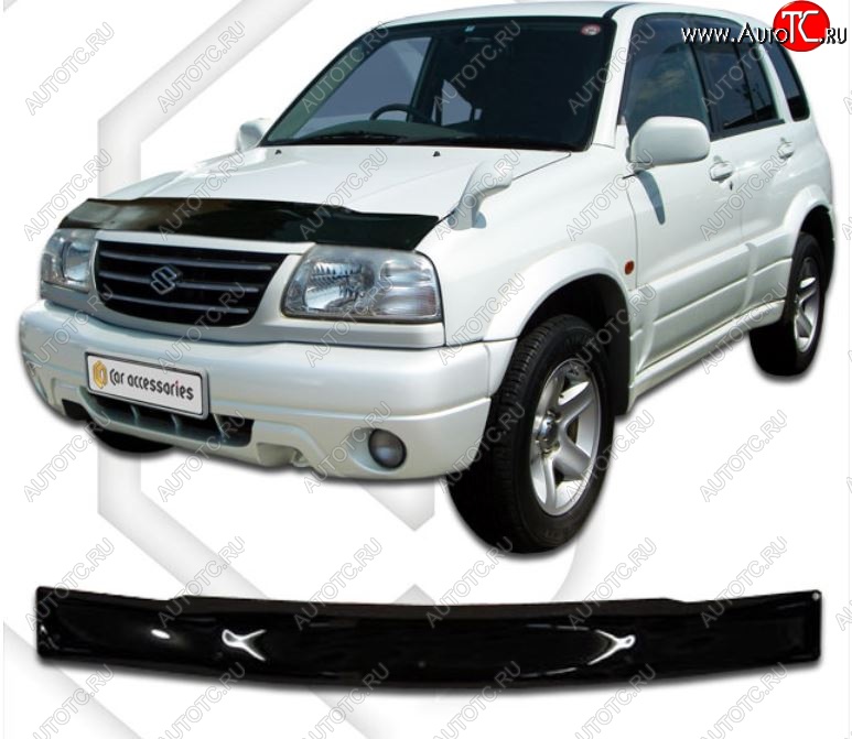 1 999 р. Дефлектор капота CA-Plastiс  Suzuki Grand Vitara XL7 (2000-2006)  дорестайлинг, рестайлинг (Classic черный, Без надписи)  с доставкой в г. Воронеж