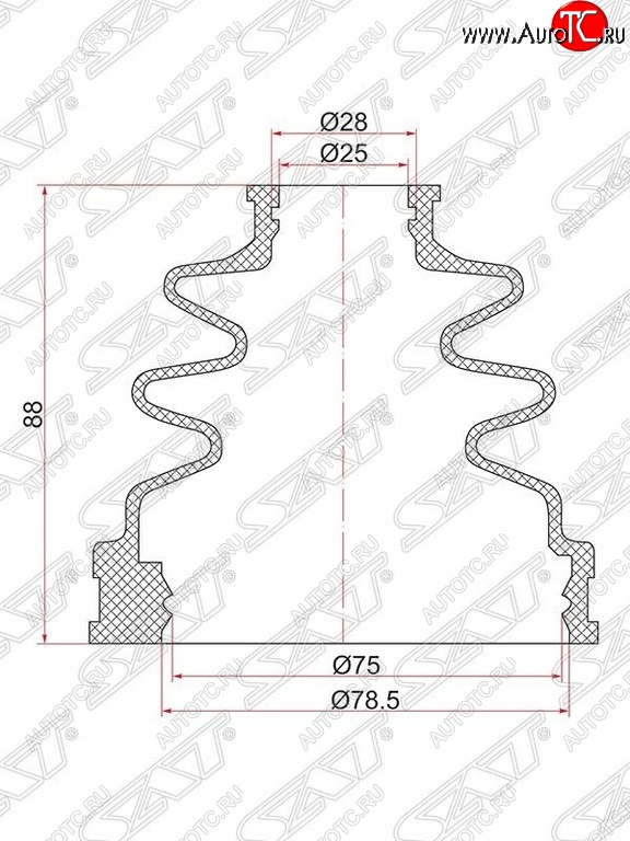 389 р. Пыльник ШРУСа (внутренний) SAT  Suzuki Grand Vitara ( FTB03 3 двери,  3TD62, TL52 5 дверей,  JT 5 дверей,  JT 3 двери) (1997-2012), Toyota Mark 2  X100 (1996-2000)  с доставкой в г. Воронеж