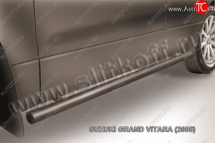9 899 р. Защита порогов Slitkoff  Suzuki Grand Vitara  JT 5 дверей (2008-2012) 1-ый рестайлинг (Цвет: серебристый)  с доставкой в г. Воронеж