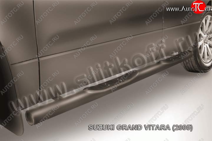12 399 р. Защита порогов Slitkoff Suzuki Grand Vitara JT 3 двери дорестайлинг (2005-2008) (Цвет: серебристый)  с доставкой в г. Воронеж