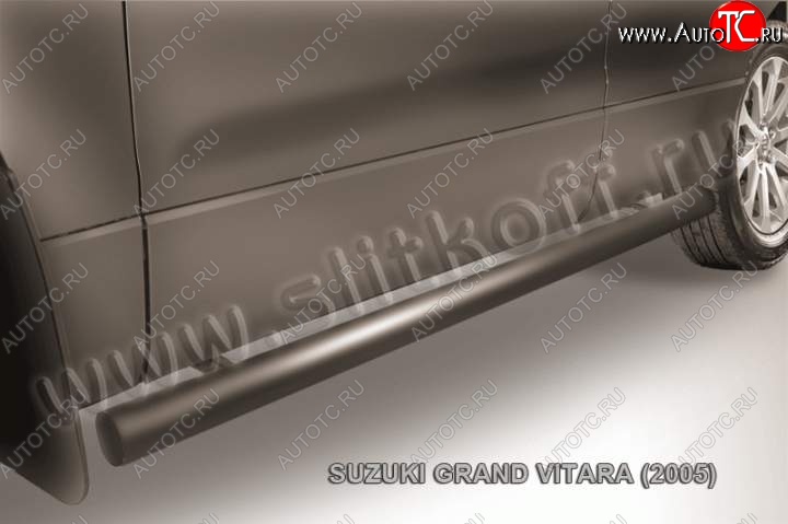 10 599 р. Защита порогов Slitkoff  Suzuki Grand Vitara  JT 5 дверей (2008-2012) 1-ый рестайлинг (Цвет: серебристый)  с доставкой в г. Воронеж