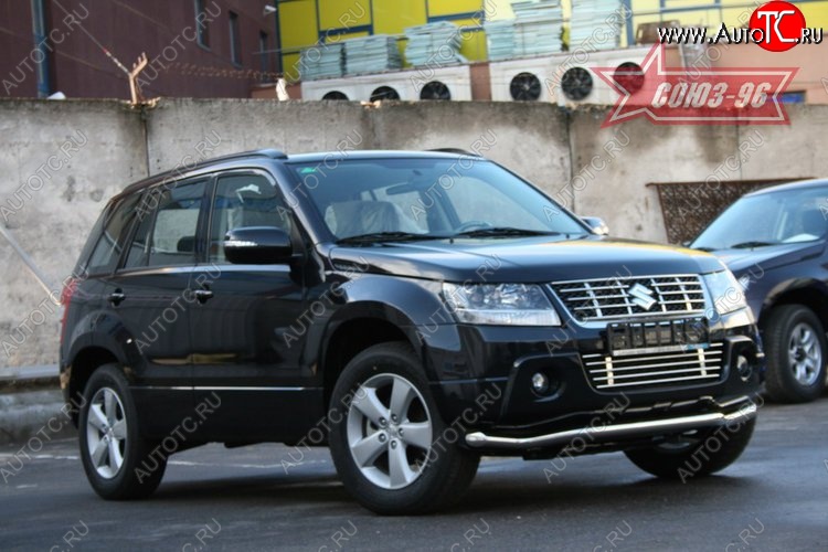 6 749 р. Защита переднего бампера одинарная Souz-96 (d60)  Suzuki Grand Vitara ( JT 3 двери,  JT 5 дверей) (2008-2012) 1-ый рестайлинг  с доставкой в г. Воронеж