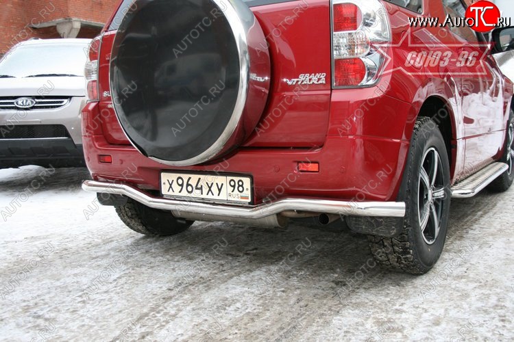8 504 р. Защита заднего бампера Souz-96 (d60) Suzuki Grand Vitara JT 3 двери дорестайлинг (2005-2008)  с доставкой в г. Воронеж