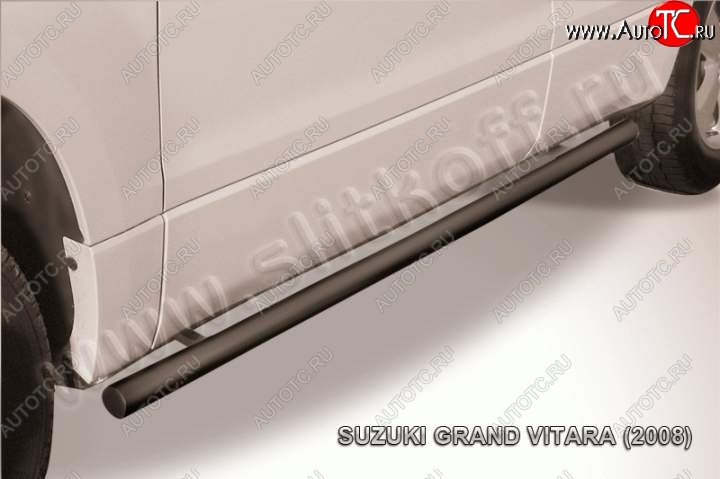 10 599 р. Защита порогов Slitkoff  Suzuki Grand Vitara  JT 5 дверей (2005-2008) дорестайлинг (Цвет: серебристый)  с доставкой в г. Воронеж
