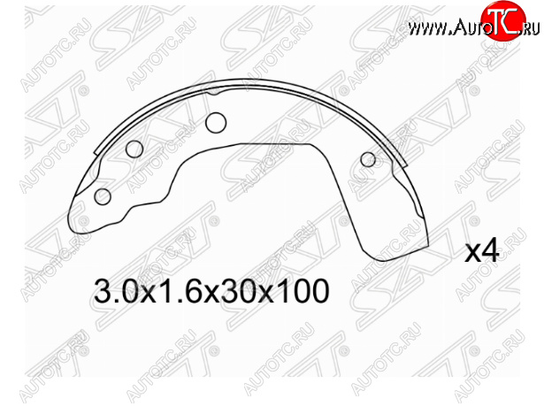 1 269 р. Комплект задних тормозных колодок SAT Suzuki Swift ZC дорестайлинг, хэтчбэк 5 дв. (2003-2008)  с доставкой в г. Воронеж