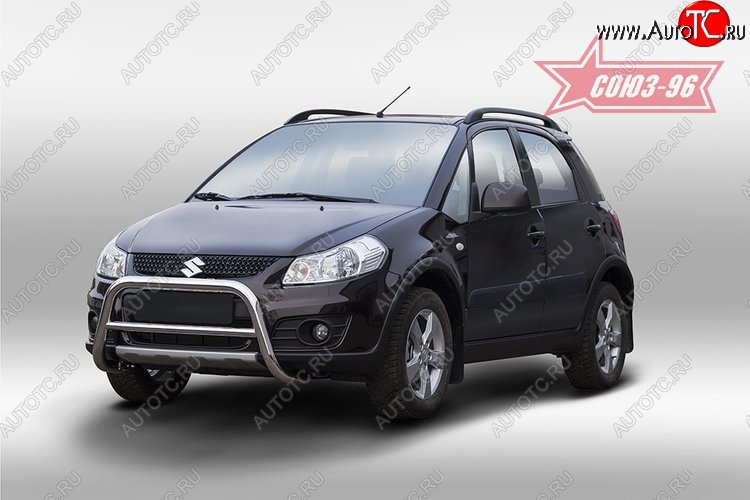 9 809 р. Защита переднего бампера Souz-96 (d60) Suzuki SX4 JYB, JYA хэтчбэк дорестайлинг (2013-2016)  с доставкой в г. Воронеж