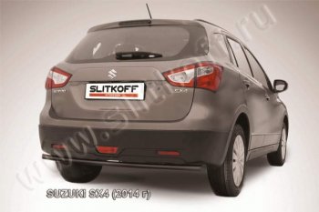 5 549 р. Защита задняя Slitkoff Suzuki SX4 JYB, JYA хэтчбэк дорестайлинг (2013-2016) (Цвет: серебристый)  с доставкой в г. Воронеж. Увеличить фотографию 1