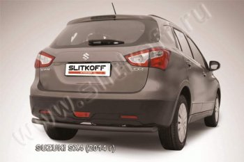 7 599 р. Защита задняя Slitkoff  Suzuki SX4  JYB, JYA (2013-2016) хэтчбэк дорестайлинг (Цвет: серебристый)  с доставкой в г. Воронеж. Увеличить фотографию 1