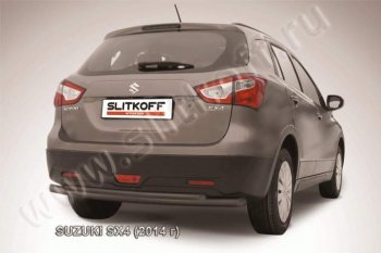 7 999 р. Защита задняя Slitkoff Suzuki SX4 JYB, JYA хэтчбэк дорестайлинг (2013-2016) (Цвет: серебристый)  с доставкой в г. Воронеж. Увеличить фотографию 1