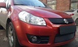 1 469 р. Сетка на бампер (хетчбек) Russtal (черная) Suzuki SX4 GYA,GYB  рестайлинг, хэтчбэк (2010-2016)  с доставкой в г. Воронеж. Увеличить фотографию 2