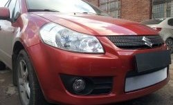 1 539 р. Сетка на бампер (хетчбек) Russtal (хром) Suzuki SX4 GYA,GYB  рестайлинг, хэтчбэк (2010-2016)  с доставкой в г. Воронеж. Увеличить фотографию 2