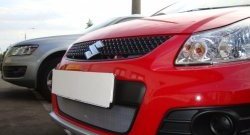 1 539 р. Сетка на бампер хетчбек (рестайлинг) Russtal (хром) Suzuki SX4 GYA,GYB  рестайлинг, хэтчбэк (2010-2016)  с доставкой в г. Воронеж. Увеличить фотографию 2