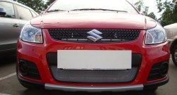 1 539 р. Сетка на бампер хетчбек (рестайлинг) Russtal (хром) Suzuki SX4 GYA,GYB  рестайлинг, хэтчбэк (2010-2016)  с доставкой в г. Воронеж. Увеличить фотографию 3