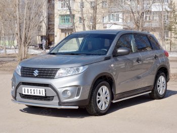 14 799 р. Одинарная защита переднего бампера диаметром 42 мм SLITKOFF Suzuki Vitara LY дорестайлинг (2015-2019)  с доставкой в г. Воронеж. Увеличить фотографию 4