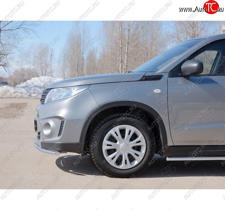 14 799 р. Одинарная защита переднего бампера диаметром 42 мм SLITKOFF Suzuki Vitara LY дорестайлинг (2015-2019)  с доставкой в г. Воронеж