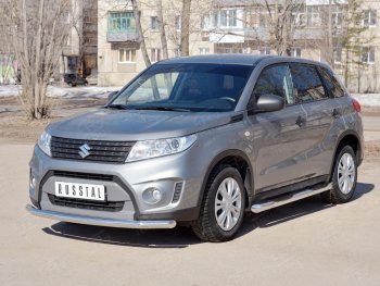 15 499 р. Одинарная защита переднего бампера диаметром 63 мм SLITKOFF Suzuki Vitara LY дорестайлинг (2015-2019)  с доставкой в г. Воронеж. Увеличить фотографию 2