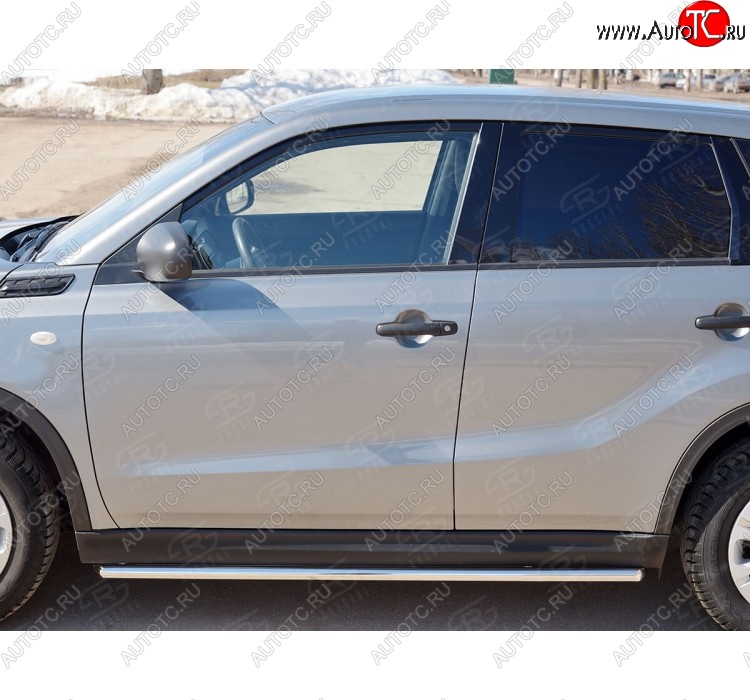 17 299 р. Защита порогов SLITKOFF из круглой трубы диаметром 42 мм v1  Suzuki Vitara  LY (2015-2025) дорестайлинг, рестайлинг  с доставкой в г. Воронеж