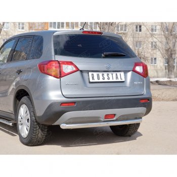 15 249 р. Одинарная защита заднего бампера из трубы диаметром 63 мм SLITKOFF  Suzuki Vitara  LY (2015-2019) дорестайлинг  с доставкой в г. Воронеж. Увеличить фотографию 2