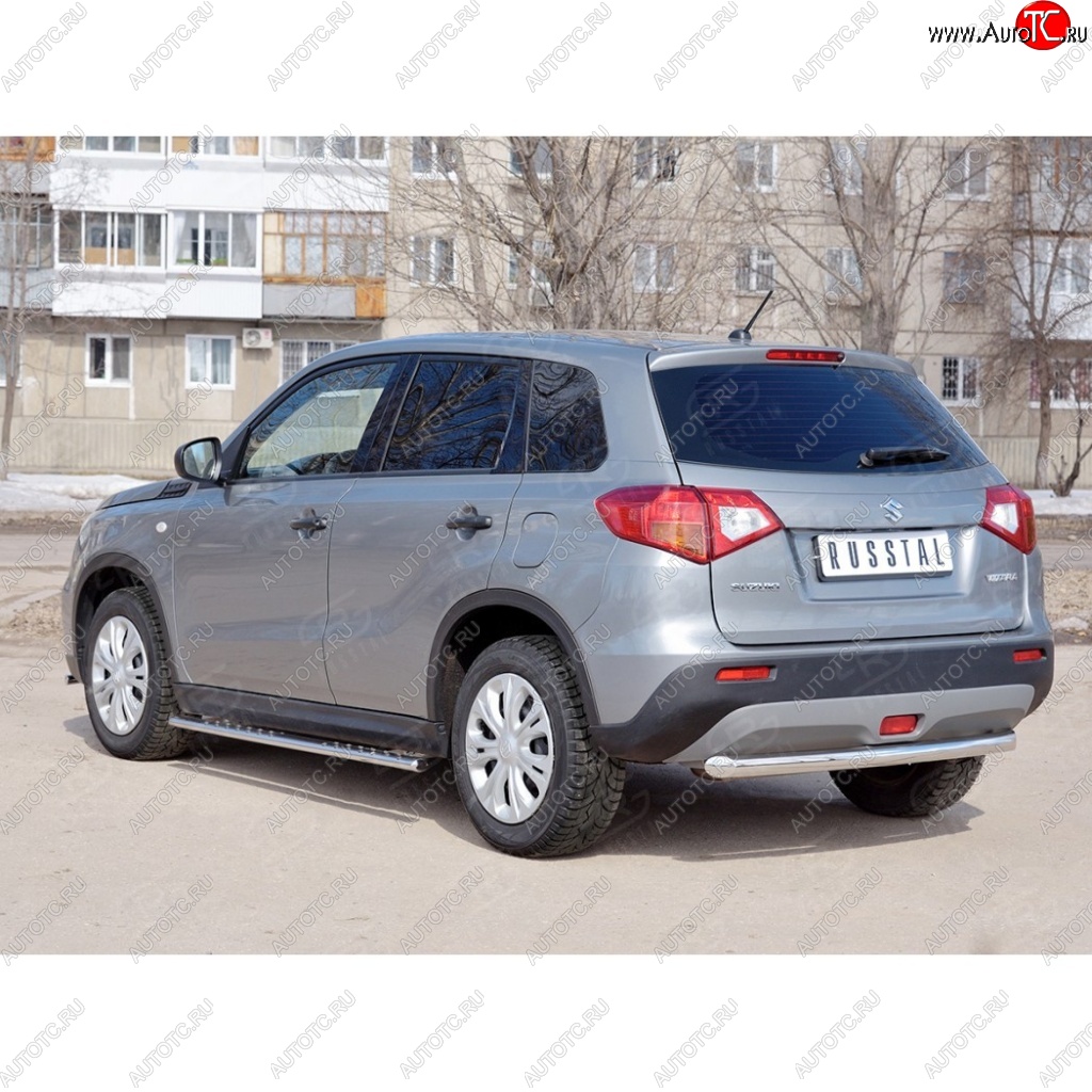 15 249 р. Одинарная защита заднего бампера из трубы диаметром 63 мм SLITKOFF  Suzuki Vitara  LY (2015-2019) дорестайлинг  с доставкой в г. Воронеж