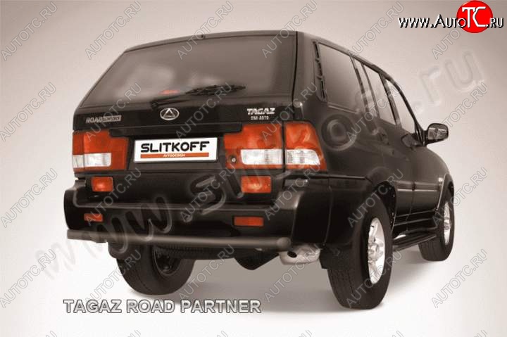 6 399 р. Защита задняя Slitkoff  ТАГАЗ Road Partner (2007-2011) (Цвет: серебристый)  с доставкой в г. Воронеж