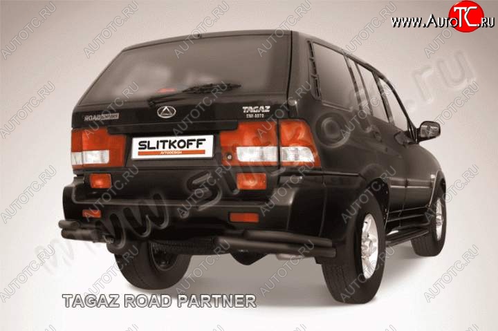 6 899 р. Уголки d57+d42 двойные  ТАГАЗ Road Partner (2009-2011) (Цвет: серебристый)  с доставкой в г. Воронеж