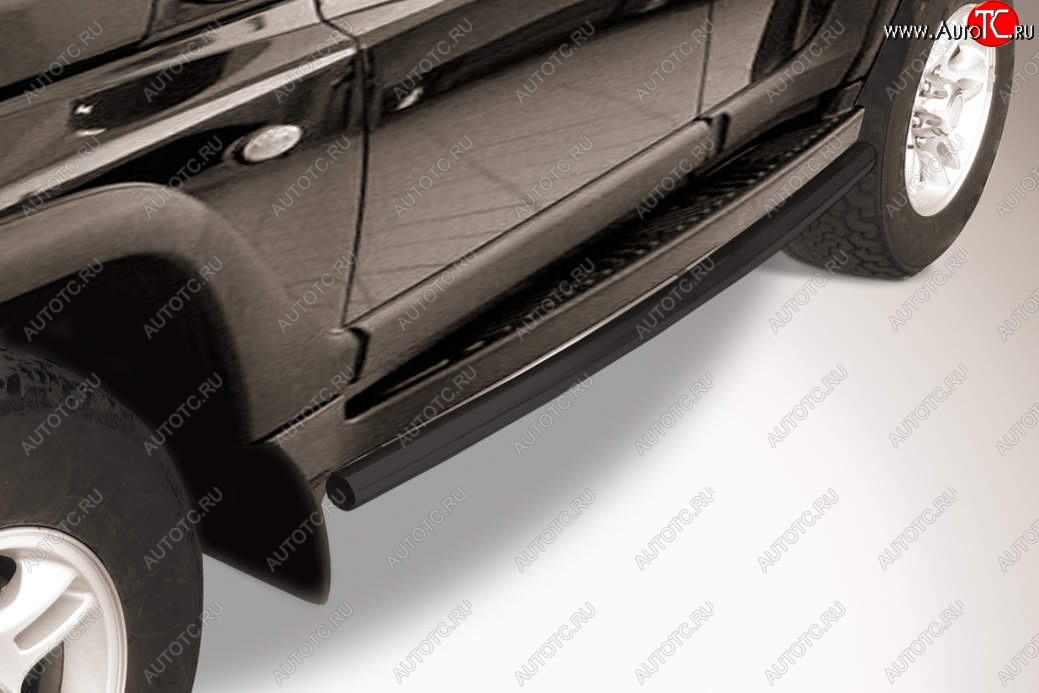 9 649 р. Защита порогов Slitkoff (d57 мм) ТАГАЗ Tager 5d (2008-2012) (Сталь с полимерным покрытием. Цвет: чёрный)  с доставкой в г. Воронеж