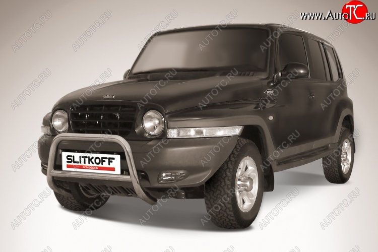 24 449 р. Защита переднего бампера Slitkoff (низкая, d57 мм)  ТАГАЗ Tager  5d (2008-2012) (Нержавейка, Полированная)  с доставкой в г. Воронеж