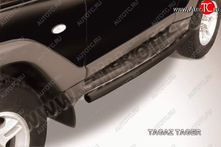9 649 р. Защита штатного порога d57  ТАГАЗ Tager  3d (2008-2012) (Цвет: серебристый)  с доставкой в г. Воронеж