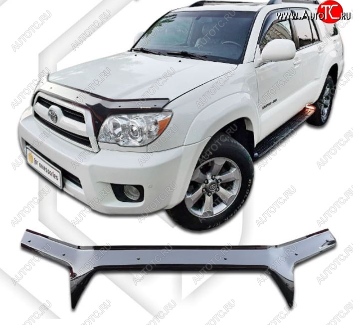 2 599 р. Дефлектор капота CA-Plastiс Toyota 4Runner N210 рестайлинг (2005-2009) (Classic черный, Без надписи)  с доставкой в г. Воронеж