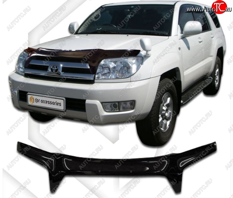 2 599 р. Дефлектор капота (N215) CA-Plastic  Toyota 4Runner  N210 (2002-2005) дорестайлинг (Classic черный, Без надписи)  с доставкой в г. Воронеж