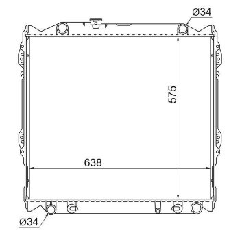 Радиатор двигателя SAT Toyota Land Cruiser 90 (1996-2000)