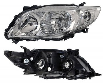 Левая фара SAT (белый габарит) Toyota Corolla  E140 (2007-2010) седан дорестайлинг