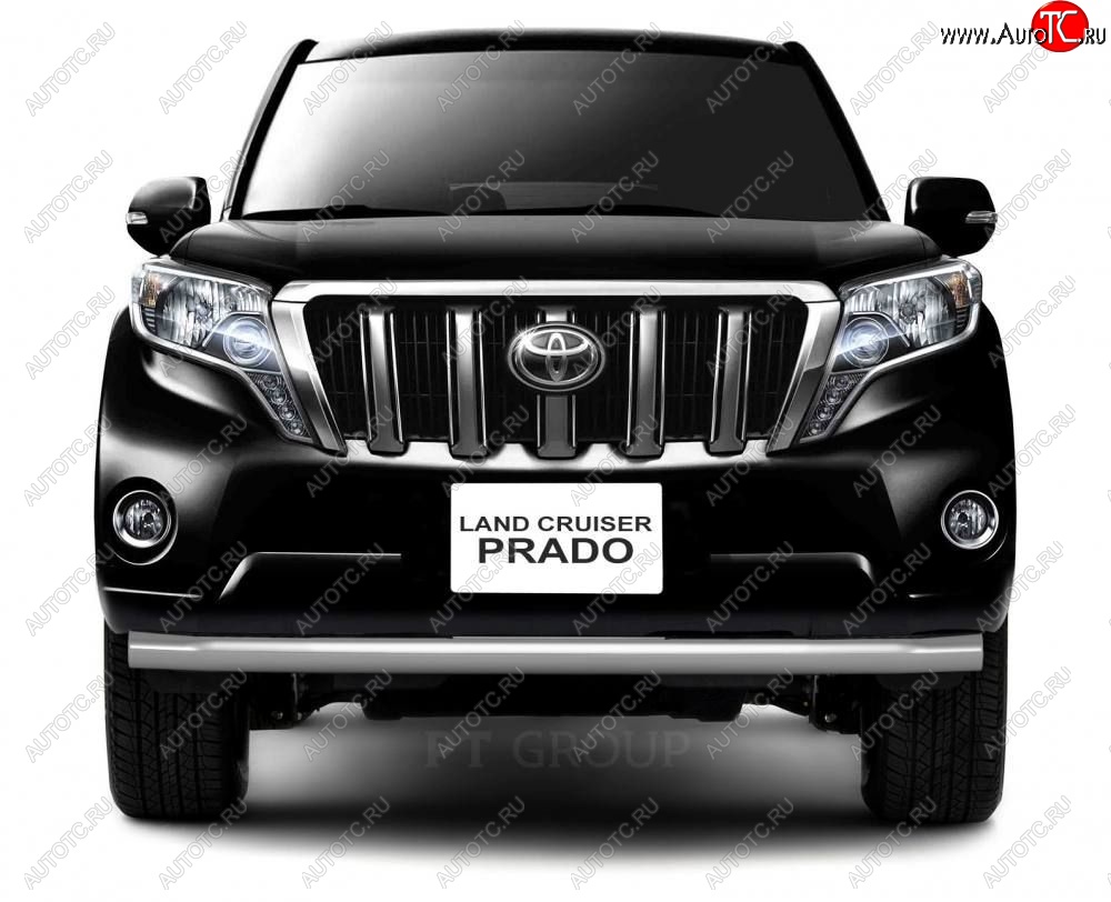 18 449 р. Защита переднего бампера одинарная из трубы d63 мм Petroil Tuning  Toyota Land Cruiser Prado  J150 (2013-2017) 1-ый рестайлинг (Нержавеющая полированная сталь)  с доставкой в г. Воронеж