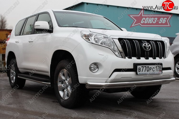 23 174 р. Защита переднего бампера двойная Souz-96 (d60/60).  Toyota Land Cruiser Prado  J150 (2013-2017) 1-ый рестайлинг  с доставкой в г. Воронеж