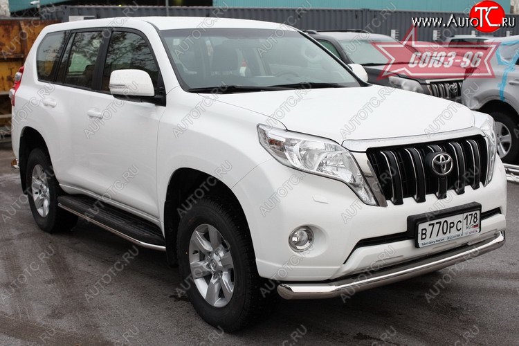 18 854 р. Защита переднего бампера одинарная Souz-96 (d76)  Toyota Land Cruiser Prado  J150 (2013-2017) 1-ый рестайлинг  с доставкой в г. Воронеж