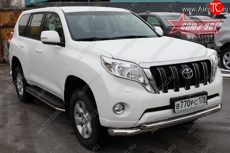 33 614 р. Защита переднего бампера двойная Souz-96 (d76/60)  Toyota Land Cruiser Prado  J150 (2013-2017) 1-ый рестайлинг  с доставкой в г. Воронеж