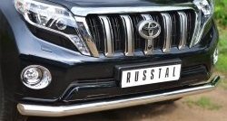 18 999 р. Одинарная защита переднего бампера диаметром 76 мм SLITKOFF  Toyota Land Cruiser Prado  J150 (2013-2017) 1-ый рестайлинг  с доставкой в г. Воронеж. Увеличить фотографию 2