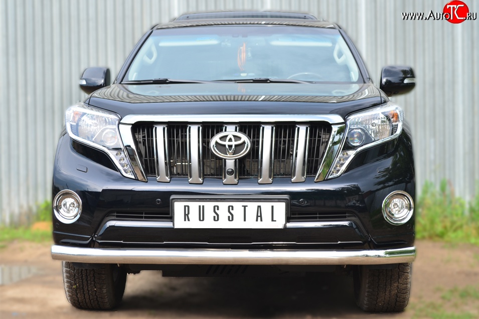 18 999 р. Одинарная защита переднего бампера диаметром 76 мм SLITKOFF  Toyota Land Cruiser Prado  J150 (2013-2017) 1-ый рестайлинг  с доставкой в г. Воронеж